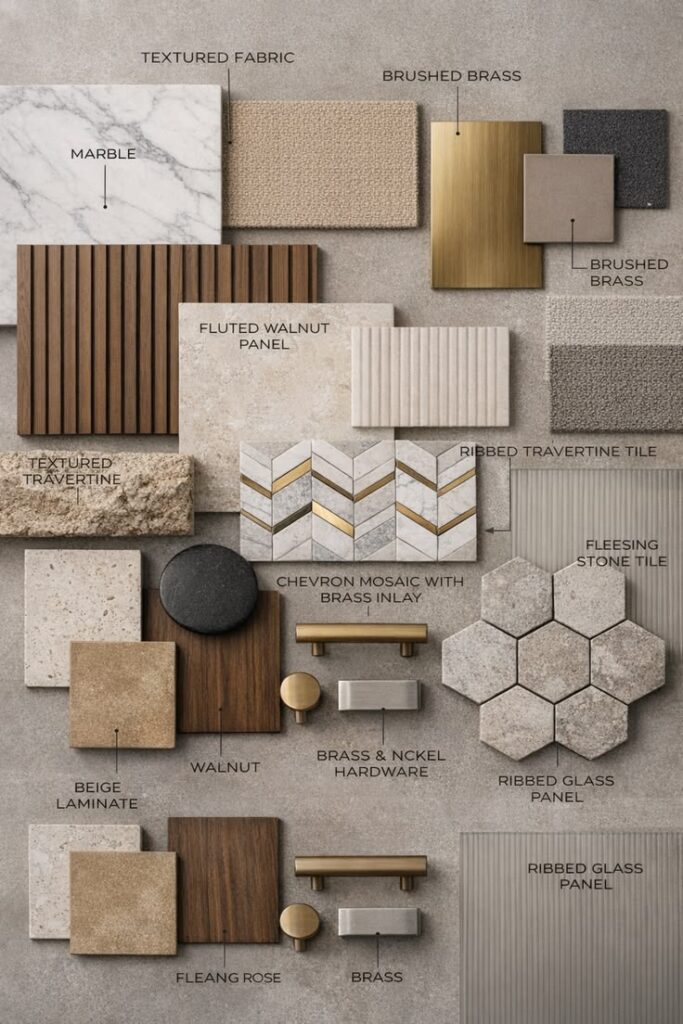 Luxury Interior Material Palette _ Contemporary Mood Board