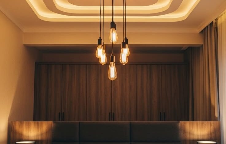 Modern False Ceiling Bedroom Ideas with LED Lights