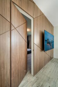 Wood laminate hidden Door Wall Paneling