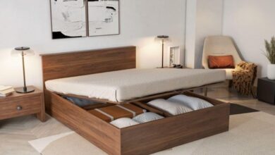 wooden bed hydraulic with storage